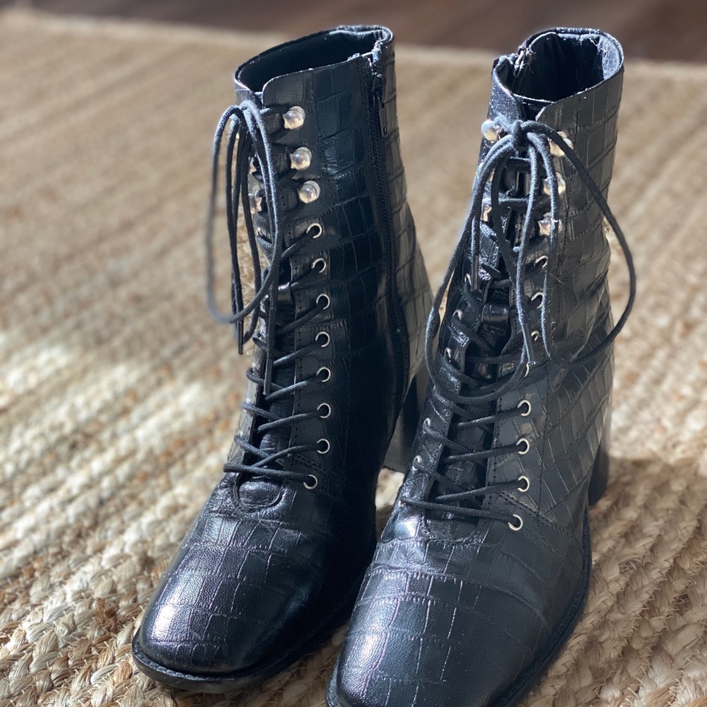 ASOS Square toe lace up boots